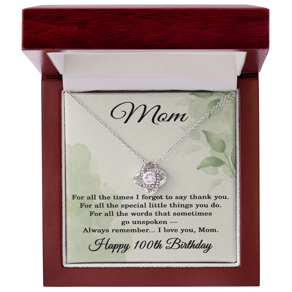 100th Birthday Gifts for Mom - 100th Birthday Necklace for Mom - Happy 100th Birthday Jewelry for Mothers