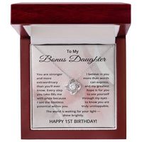 Load image into Gallery viewer, 1st Birthday Gifts for Bonus Daughter - 1st Birthday Necklace for Stepdaughter - To My Step Daughter Necklace
