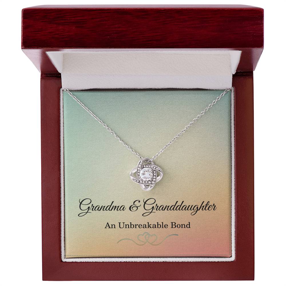 Grandma and Granddaughter Necklace Grandmother Christmas Gift An Unbreakable Bond Love Knot Pendant