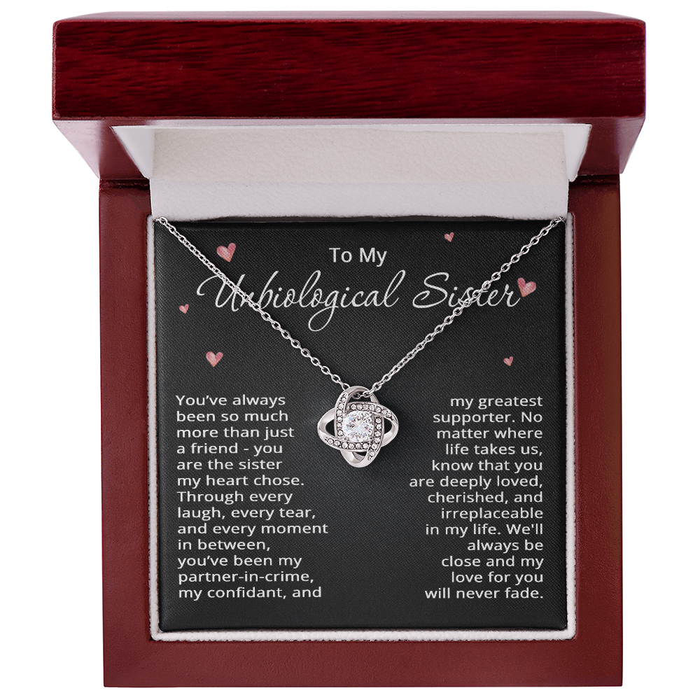 To My Unbiological Sister Necklace for Women Best Friend Gifts for Christmas Bestie Birthday Step Sister Gift for Her Bonus Sister Friendship BFF Sister-in-Law Gift