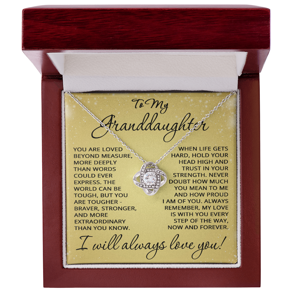 Granddaughter Gift To My Granddaughter Necklace from Grandpa Grandma Grandparents for Graduation Christmas Birthday Love Knot Pendant
