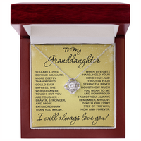 Load image into Gallery viewer, Granddaughter Gift To My Granddaughter Necklace from Grandpa Grandma Grandparents for Graduation Christmas Birthday Love Knot Pendant
