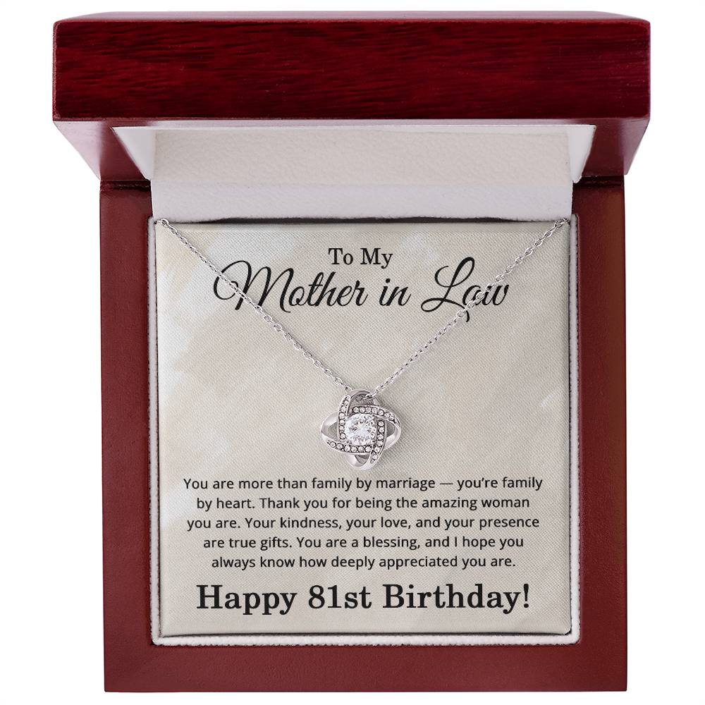 81st Birthday Gifts for Mother in Law - 81st Birthday Necklace for Mother-in-Law - To My Mother in Law Necklace