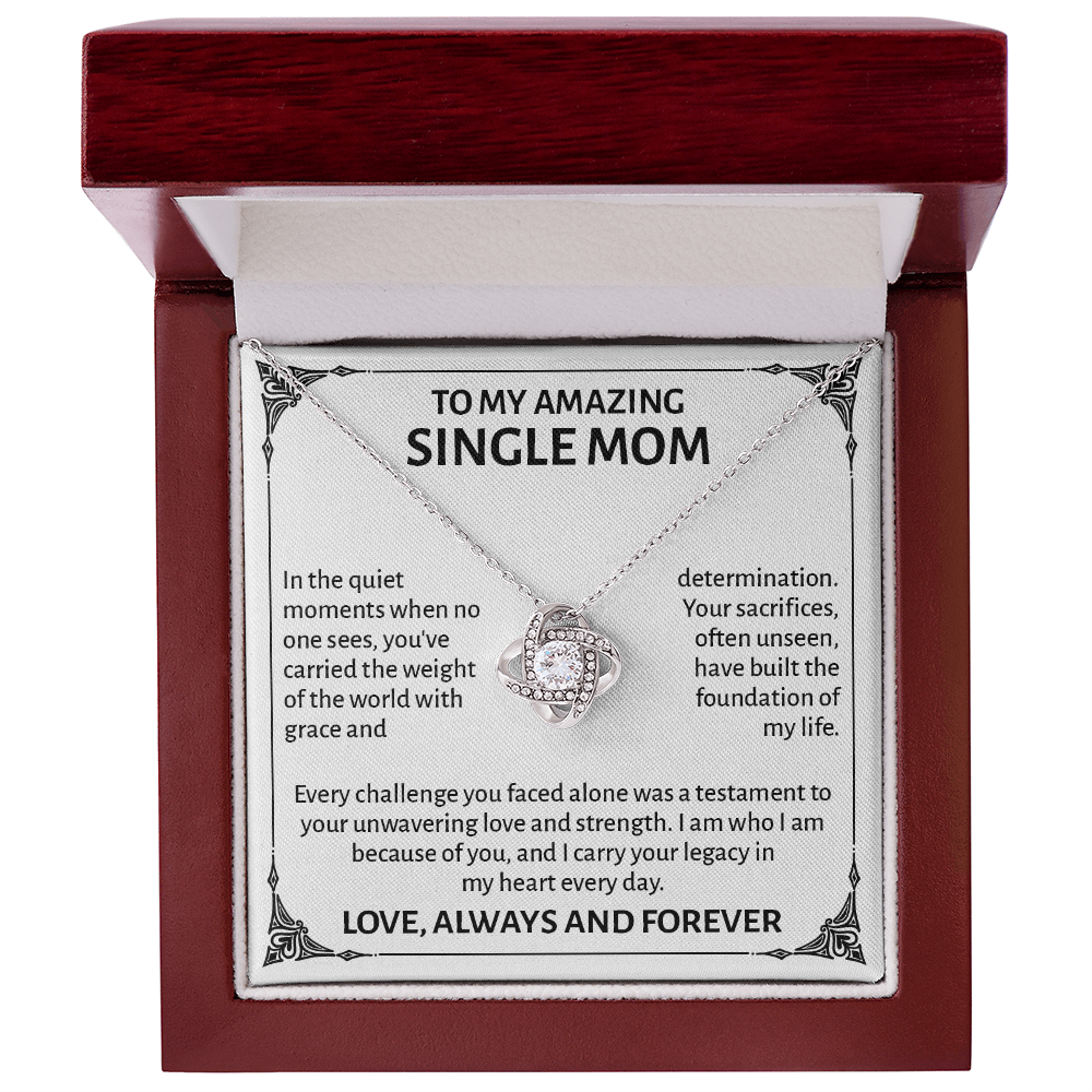 Single Mom Gift - To My Single Mom Necklace – Mother's Day Gift for Single Mom, Single Mom Christmas Gift - Birthday Gifts for Single Moms