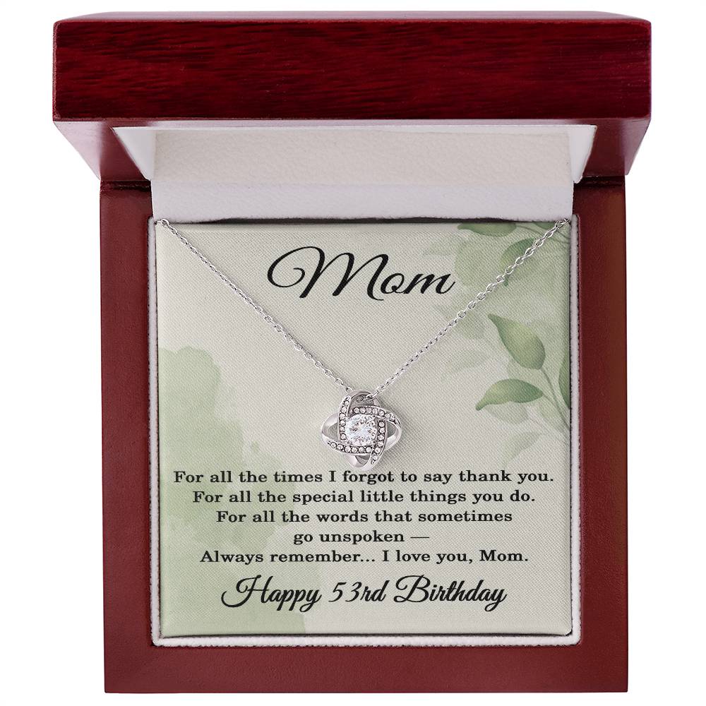 53rd Birthday Gifts for Mom - 53rd Birthday Necklace for Mom - Happy 53rd Birthday Jewelry for Mothers