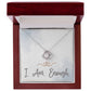 I Am Enough Necklace Christmas Gifts for Daughter Affirmation Necklace for Women Love Knot Necklace