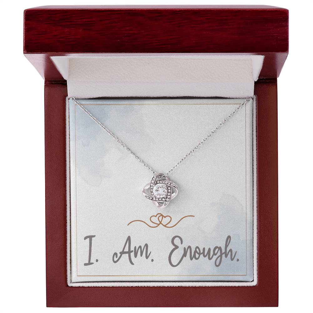 I Am Enough Necklace Christmas Gifts for Daughter Affirmation Necklace for Women Love Knot Necklace