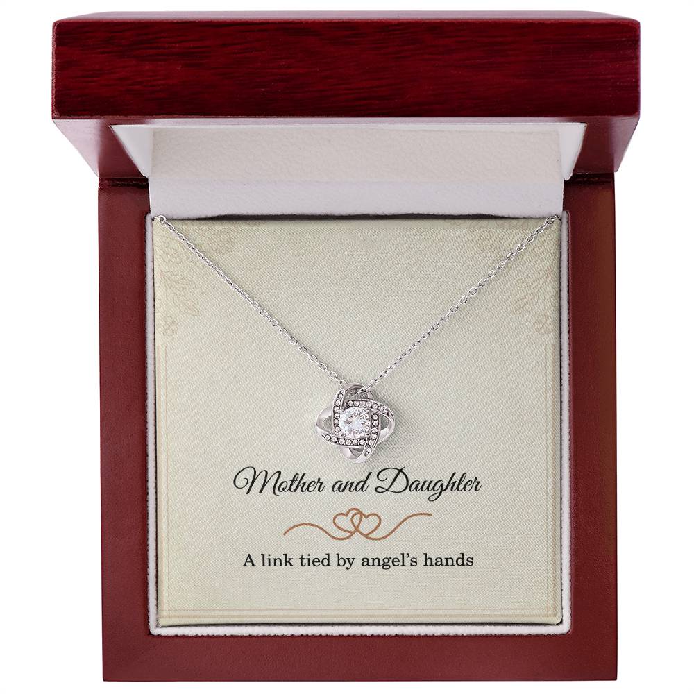 Mother’s Day Gift for Daughter – Mother and Daughter Love Knot Pendant for Birthday or Christmas – A Link Tied by Angels Hands