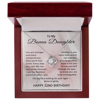 Load image into Gallery viewer, 32nd Birthday Gifts for Bonus Daughter - 32nd Birthday Necklace for Stepdaughter - To My Step Daughter Necklace

