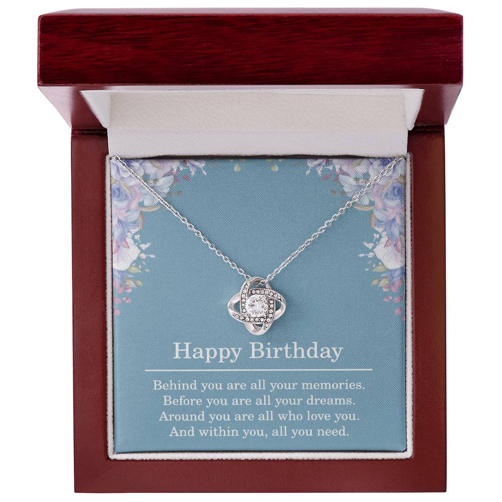 Birthday Necklace for Women - Love Knot Necklace for Best Friend