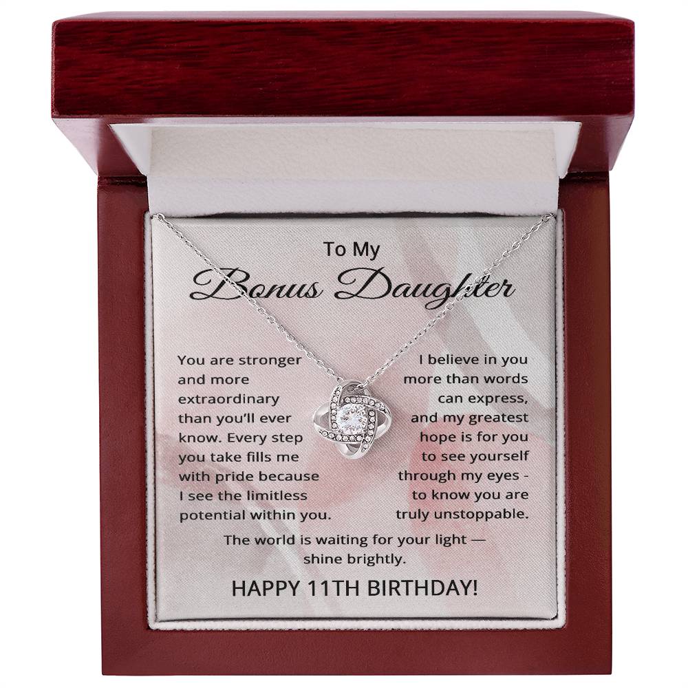 11th Birthday Gifts for Bonus Daughter - 11th Birthday Necklace for Stepdaughter - To My Step Daughter Necklace
