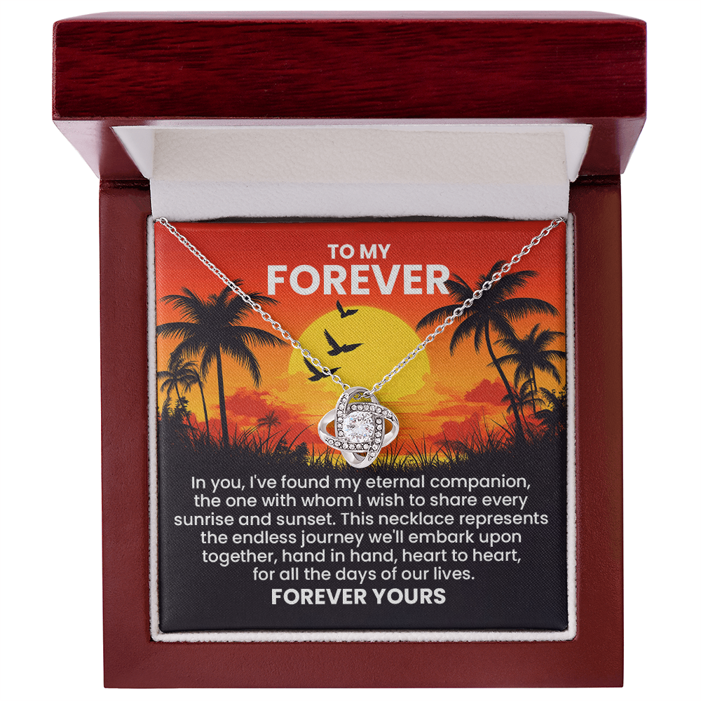 To My Forever Necklace for Wife – Romantic Valentine's Day Gift for Women, Bride Gift from Groom, Anniversary Jewelry with Inspirational Quote for Her – Perfect Gift for Wife from Husband