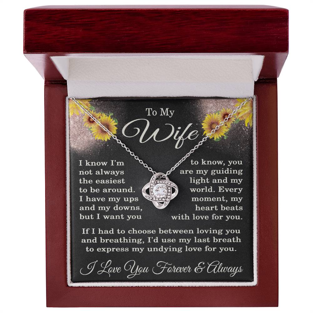 To My Wife Necklace from Husband with Flowers
