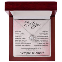 Load image into Gallery viewer, A Mi Hija Collar, Regalo Para Mi Hija de Mamá y Papá, Collar Nudo de Amor - Spanish Daughter Gift
