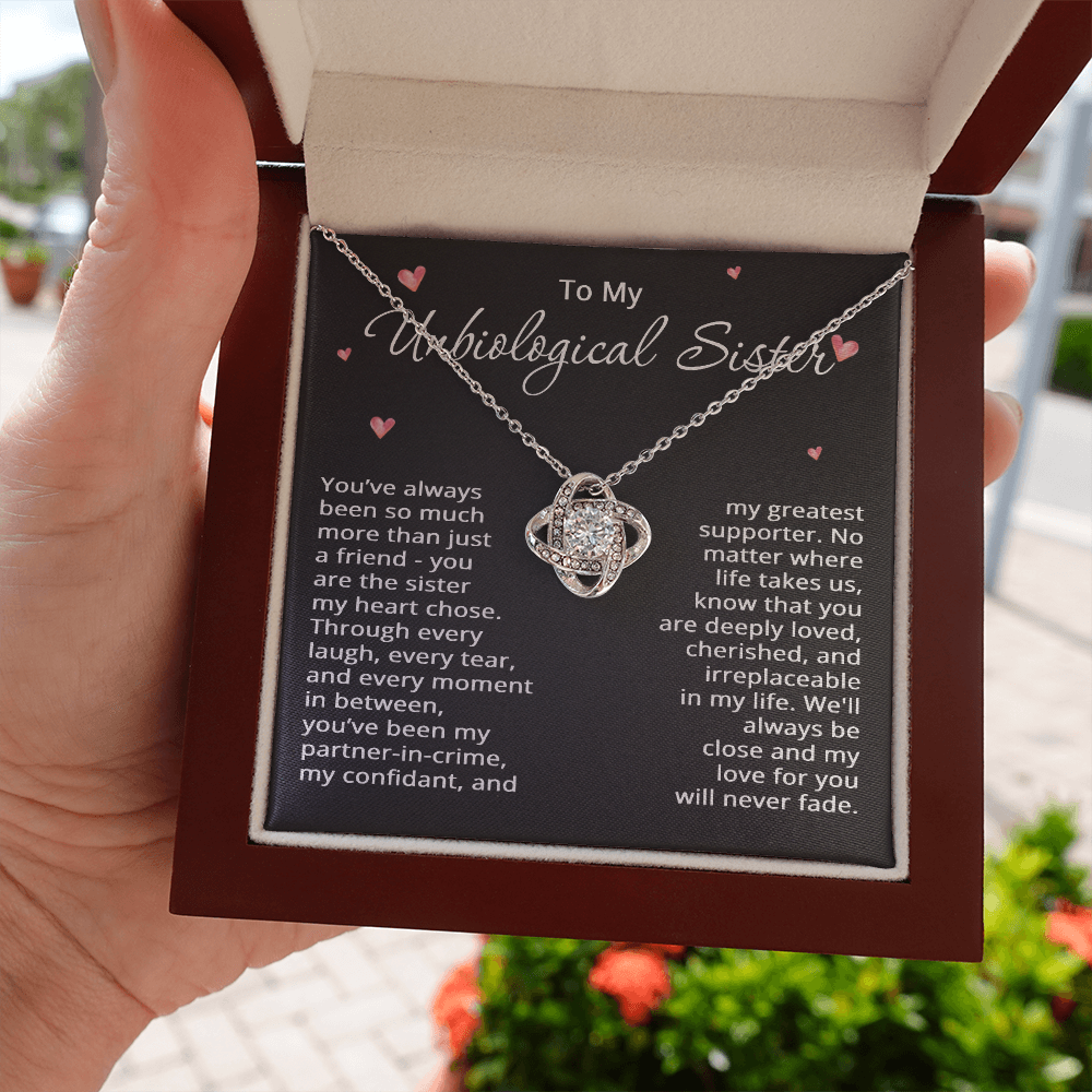 To My Unbiological Sister Necklace for Women Best Friend Gifts for Christmas Bestie Birthday Step Sister Gift for Her Bonus Sister Friendship BFF Sister-in-Law Gift