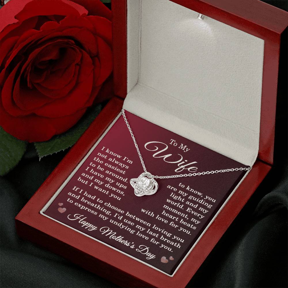 To My Wife Mother’s Day Necklace with Message Card – Romantic Pendant Gift for Wife