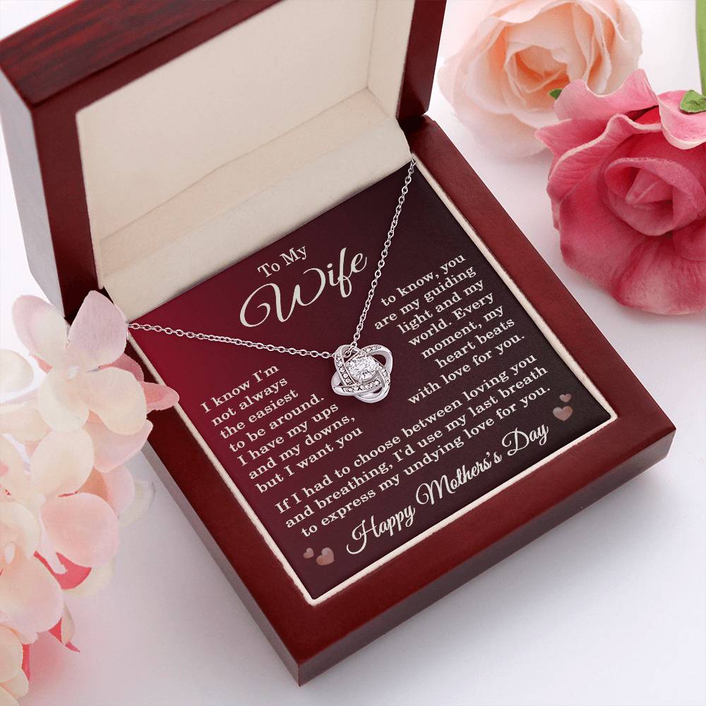 To My Wife Mother’s Day Necklace with Message Card – Romantic Pendant Gift for Wife