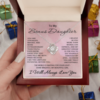 Load image into Gallery viewer, To My Bonus Daughter Necklace from Stepmom or Stepdad - Stepdaughter Gift for Birthday
