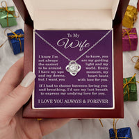 Load image into Gallery viewer, To My Wife Necklace from Husband Anniversary Jewelry for Wife with Purple Background
