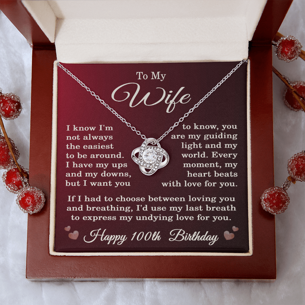 100th Birthday Gifts for Wife Happy 100th Birthday Necklace Jewelry 100 Years Old Birthday Gift