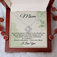 Load image into Gallery viewer, I Love You Mom Necklace with Message Card – Sentimental Love Knot Gift for Mother
