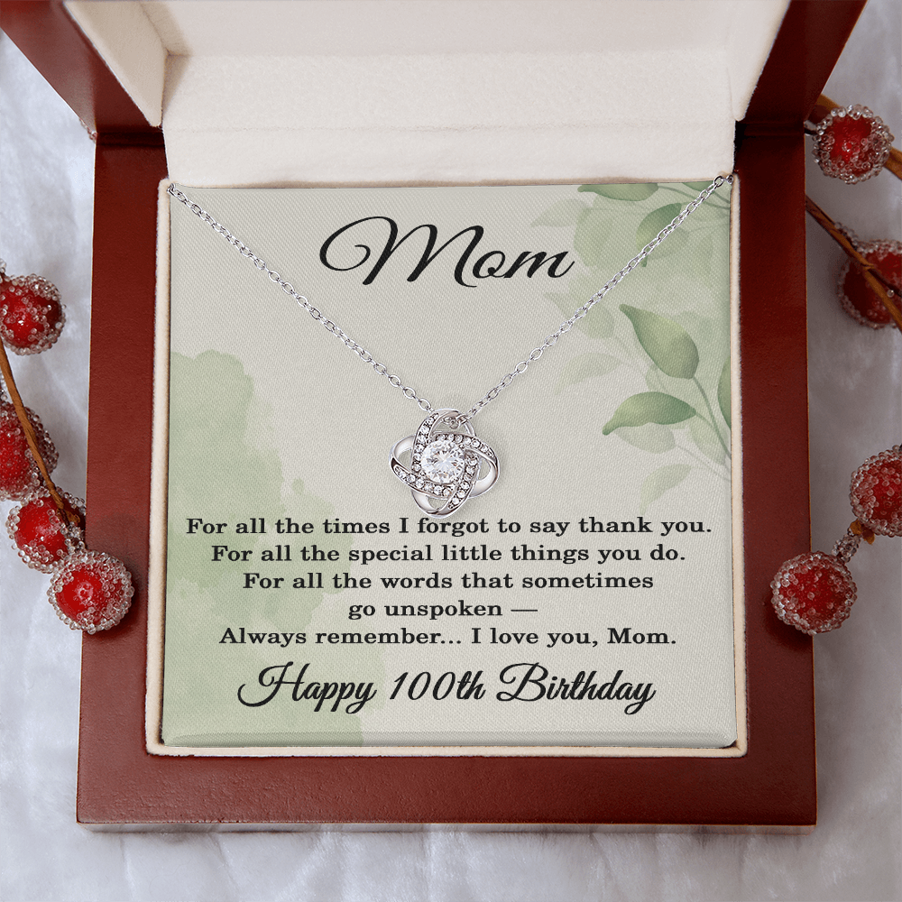 100th Birthday Gifts for Mom - 100th Birthday Necklace for Mom - Happy 100th Birthday Jewelry for Mothers