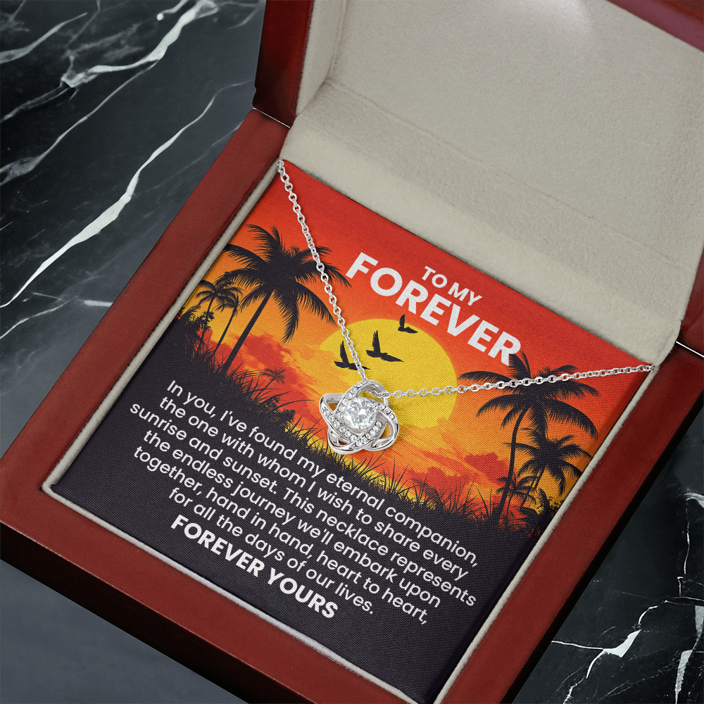 To My Forever Necklace for Wife – Romantic Valentine's Day Gift for Women, Bride Gift from Groom, Anniversary Jewelry with Inspirational Quote for Her – Perfect Gift for Wife from Husband