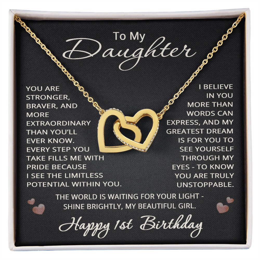 1st Birthday Gifts from Mom Dad for Daughter 1st Birthday Necklace Heart Pendant Jewelry 1 Year Old Birthday