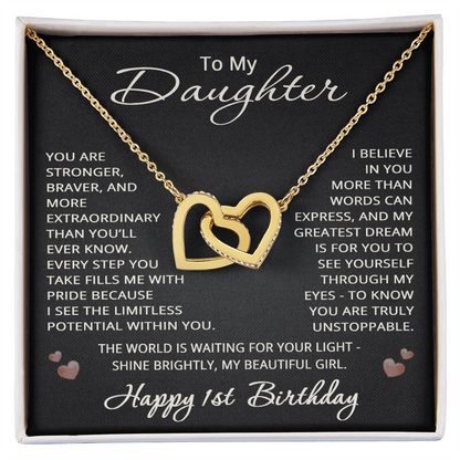 1st Birthday Gifts from Mom Dad for Daughter 1st Birthday Necklace Heart Pendant Jewelry 1 Year Old Birthday