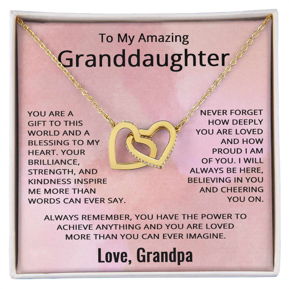 To My Granddaughter Necklace from Grandpa Granddaughter Gift Birthday Christmas from Grandfather