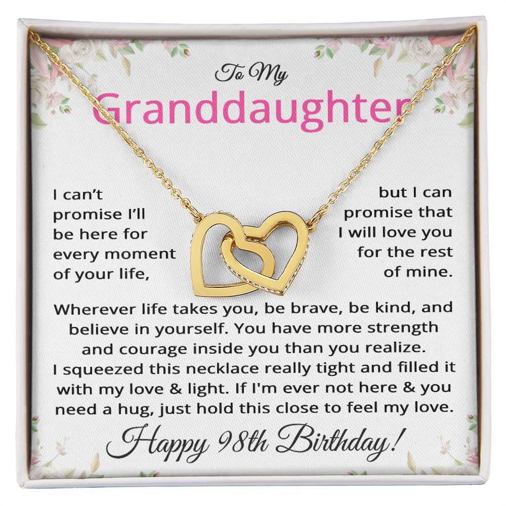 98th Birthday Gifts for Granddaughter - To My Granddaughter Necklace