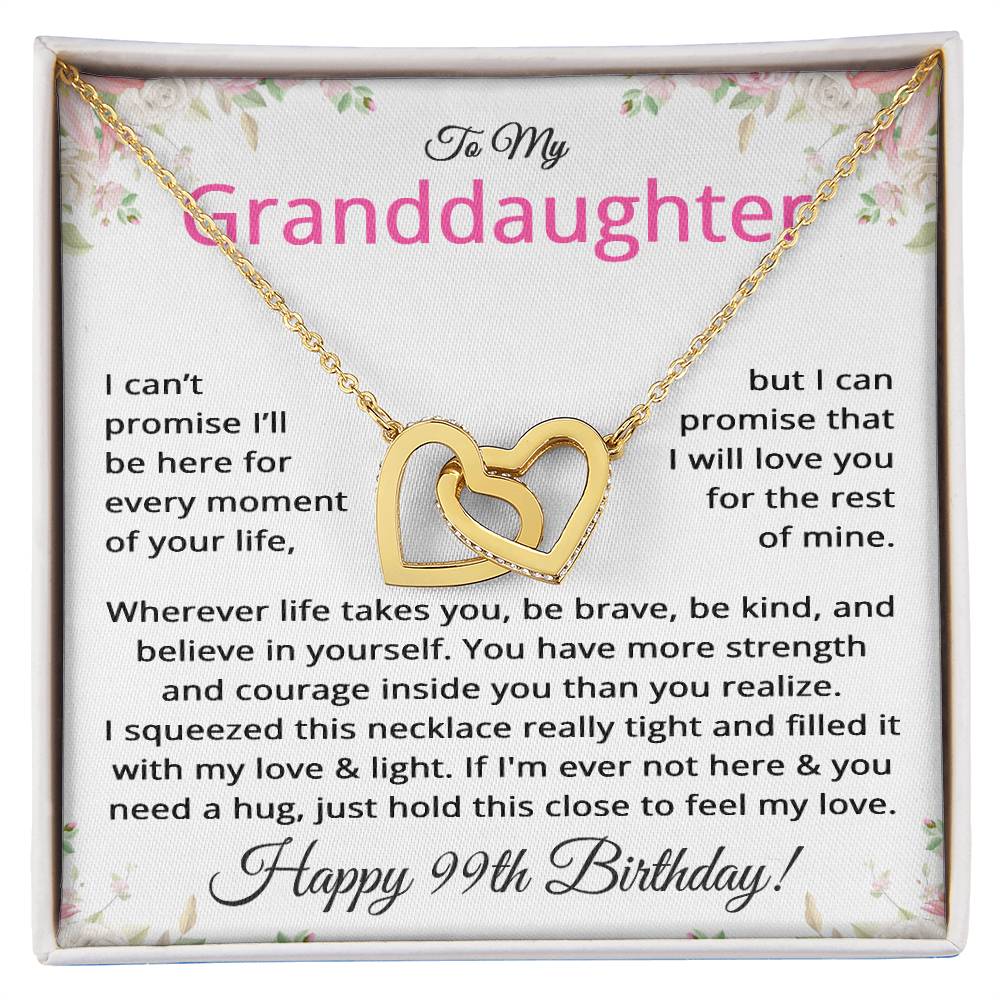 99th Birthday Gifts for Granddaughter - To My Granddaughter Necklace