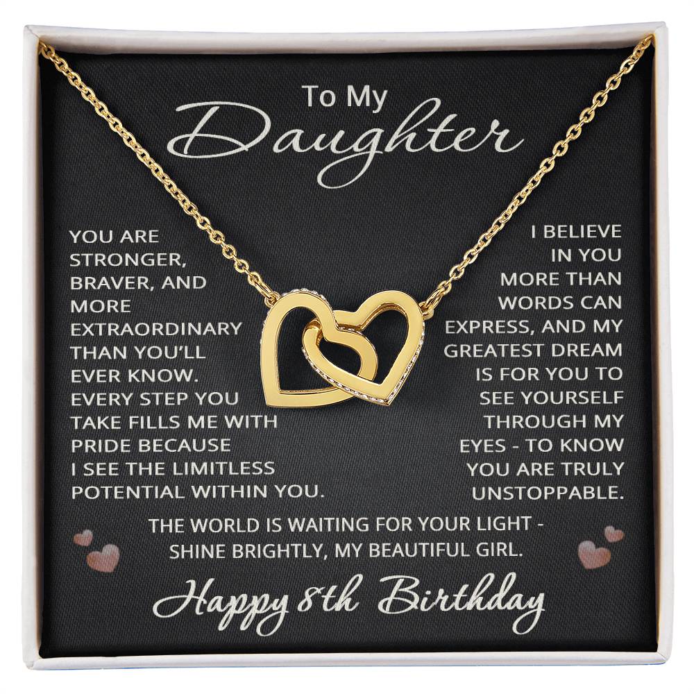 8th Birthday Gifts from Mom Dad for Daughter 8th Birthday Necklace Heart Pendant Jewelry 8 Years Old Birthday