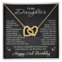 Load image into Gallery viewer, 33rd Birthday Gifts from Mom Dad for Daughter 33rd Birthday Necklace Heart Pendant Jewelry 33 Years Old Birthday
