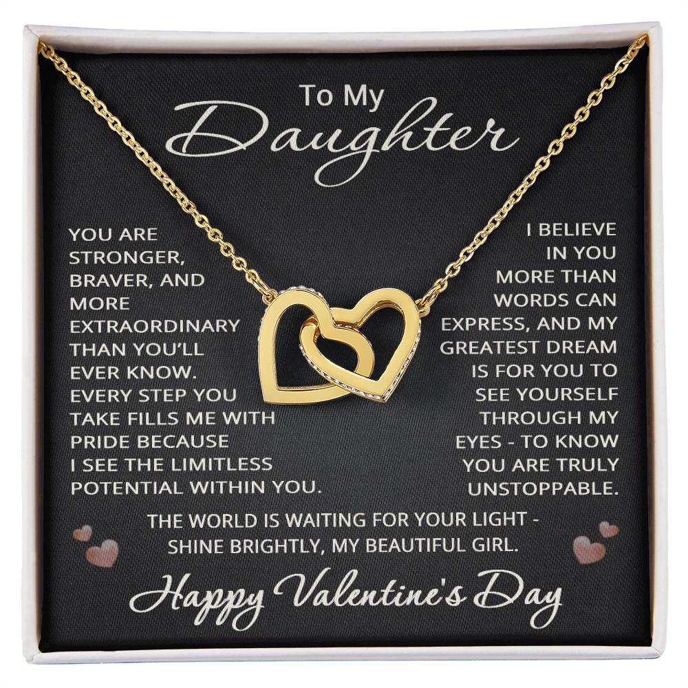 Valentines Day Gift for Daughter Happy Valentine's Day Necklace from Mom Dad for Daughter Heart Pendant Jewelry