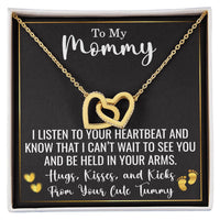 Load image into Gallery viewer, Mom to Be Gift from Bump, To My Mommy Interlocking Hearts Necklace with Message Card, Baby Shower Gift ShineOn Fulfillment
