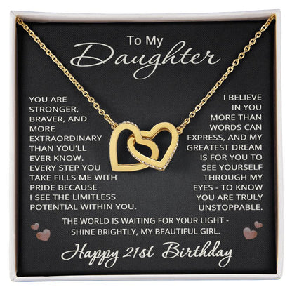 21st Birthday Gifts from Mom Dad for Daughter 21st Birthday Necklace Heart Pendant Jewelry 21 Years Old Birthday