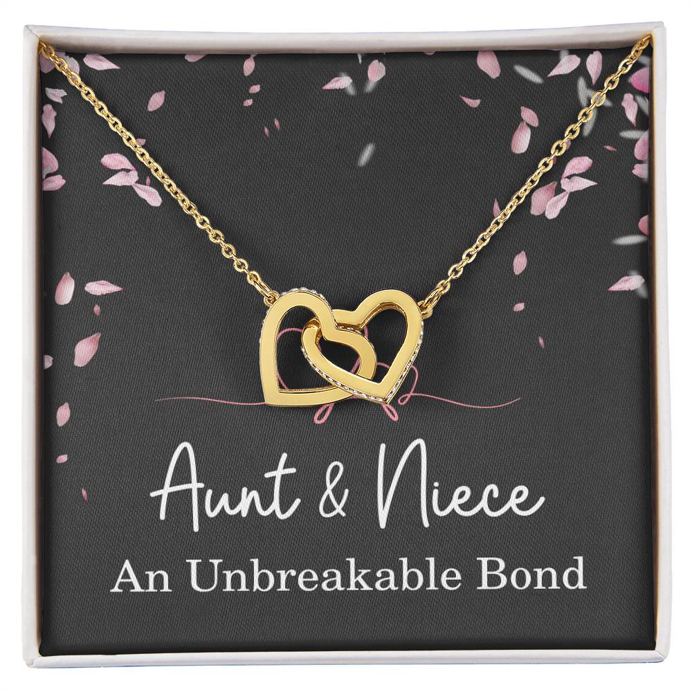 Aunt Niece Necklace, Aunt Niece Gifts, Aunt Niece An Unbreakable Bond, Niece Interlocking Hearts Jewelry for Christmas, Birthdays, and Mother's Day, Unique Gifts for Niece