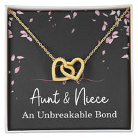 Load image into Gallery viewer, Aunt Niece Necklace, Aunt Niece Gifts, Aunt Niece An Unbreakable Bond, Niece Interlocking Hearts Jewelry for Christmas, Birthdays, and Mother's Day, Unique Gifts for Niece ShineOn Fulfillment
