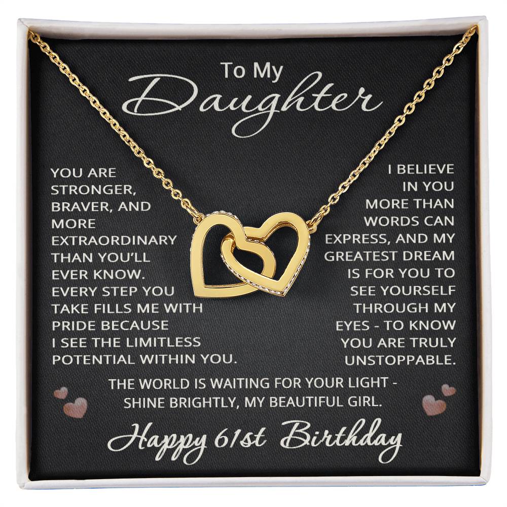61st Birthday Gifts from Mom Dad for Daughter 61st Birthday Necklace Heart Pendant Jewelry 61 Years Old Birthday