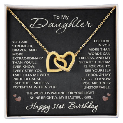 31st Birthday Gifts from Mom Dad for Daughter 31st Birthday Necklace Heart Pendant Jewelry 31 Years Old Birthday
