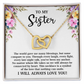 To My Sister Necklace - Sister Birthday Gifts from Sister - Sister Christmas Gifts from Brother