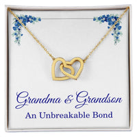 Load image into Gallery viewer, Grandma Gifts from Grandson Grandma Grandson Gifts Grandma Necklace An Unbreakable Bond Grandmother Interlocking Heart Pendant ShineOn Fulfillment
