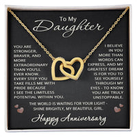 Load image into Gallery viewer, Happy Anniversary Necklace for Daughter from Mom Dad Happy Anniversary Gift Heart Pendant Jewelry
