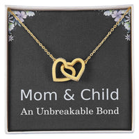 Load image into Gallery viewer, Mom and Child Necklace, Unbreakable Bond Gift for Mom with Heartfelt Message Card, Interlocking Hearts ShineOn Fulfillment
