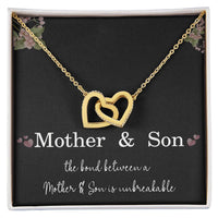 Load image into Gallery viewer, Mother’s Day Gift from Son – Mother and Son Interlocking Heart Pendant for Birthday or Christmas – The Bond Between a Mother and Son Is Unbreakable ShineOn Fulfillment
