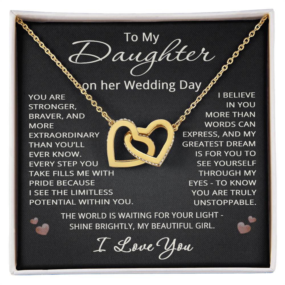 To My Daughter on Her Wedding Day Necklace from Mom Dad Gift