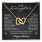 Graduation Gifts from Mom Dad for Daughter Necklace Congratulations Gift Heart Pendant Jewelry For Graduate Congrats Wedding Day
