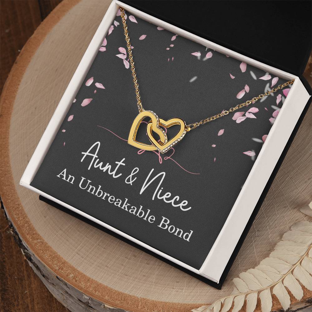 Aunt Niece Necklace, Aunt Niece Gifts, Aunt Niece An Unbreakable Bond, Niece Interlocking Hearts Jewelry for Christmas, Birthdays, and Mother's Day, Unique Gifts for Niece