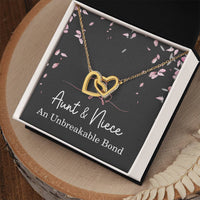 Load image into Gallery viewer, Aunt Niece Necklace, Aunt Niece Gifts, Aunt Niece An Unbreakable Bond, Niece Interlocking Hearts Jewelry for Christmas, Birthdays, and Mother's Day, Unique Gifts for Niece ShineOn Fulfillment
